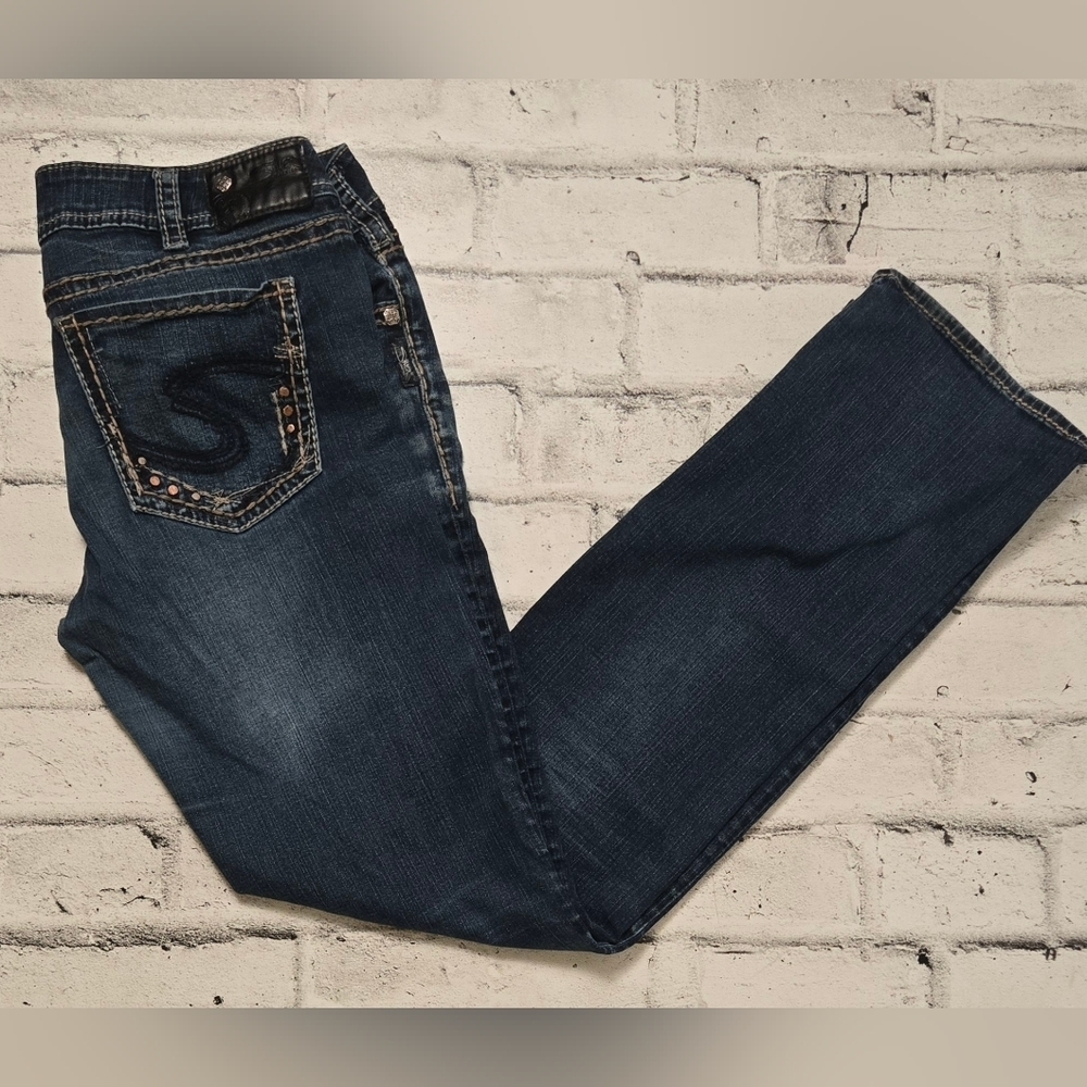 Silver Jeans SUKI Mid Rise Straight Leg Jeans W34 L34